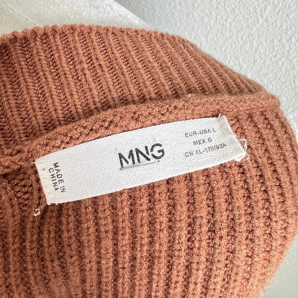 MNG Mango Checkered Pullover Knit Sweater Women's L Brown Off White - Picture 7 of 7
